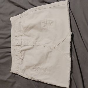 Justice brand white denim skirt (Girls Size 14/16) & plaid button down shirt